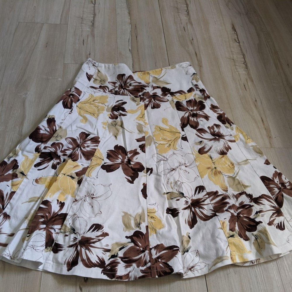 Deco Women’s Flare Skirt Floral Side Zipper‎ Tropic